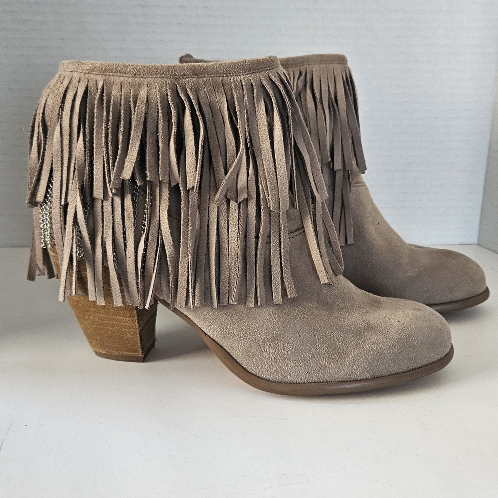Not Rated Auriga Womens Fringed Faux Suede Ankle Boots‎ Size 8